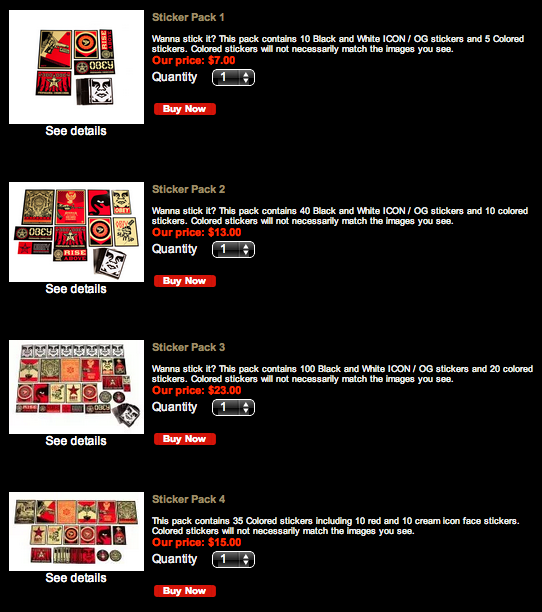 Obey Sticker Packs Available NOW