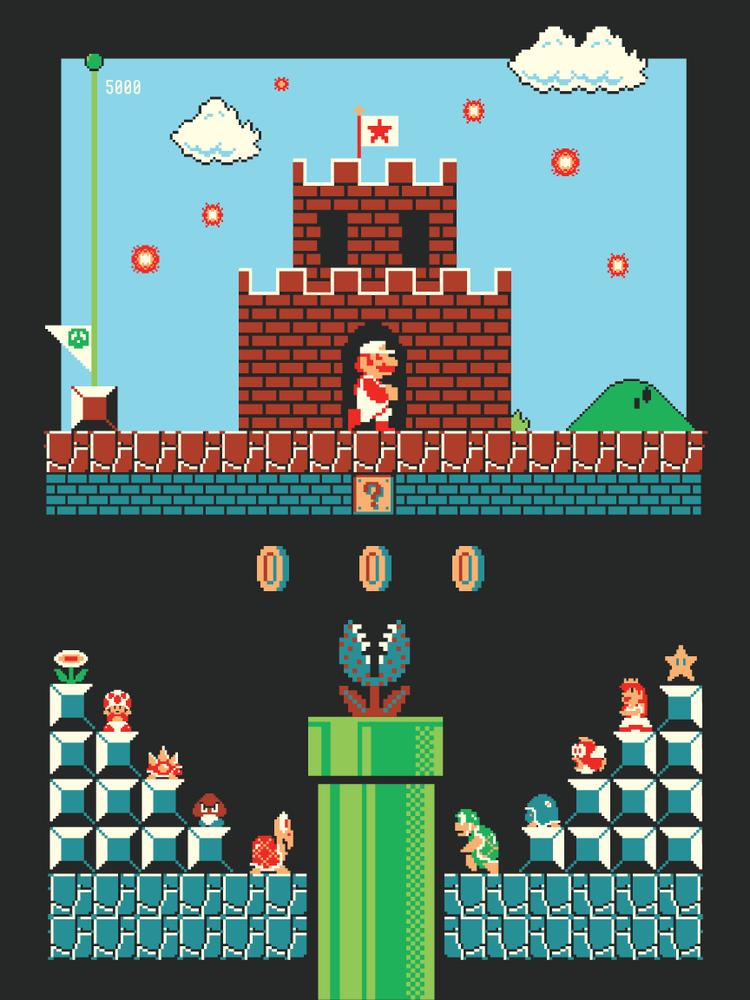 Harlan Elam 'Super Mario Bros: Level 1' Print Available