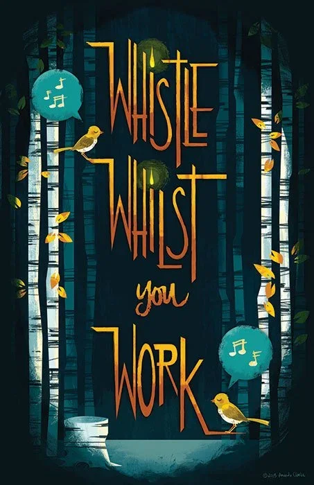 Amanda Clarke 'Whistle Whilst You Work' Print Available