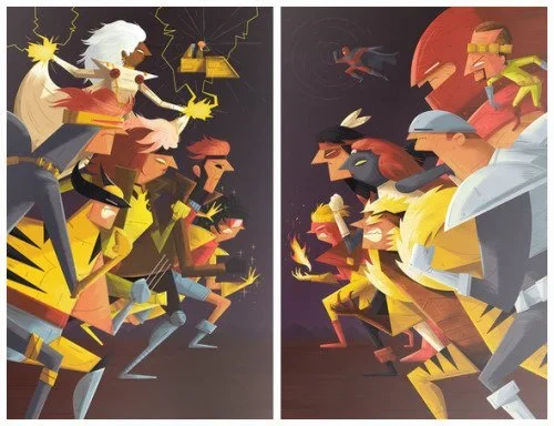 Andrew Kolb 'Epic Clash' Left + Right Prints Available