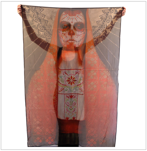 Sylvia Ji 'La Virgin De La Soledad' Scarf + Mini Print Available