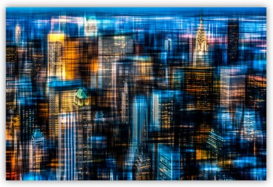 Hannes Cmarits 'New York Downtown' Manhattan Wood Print Available