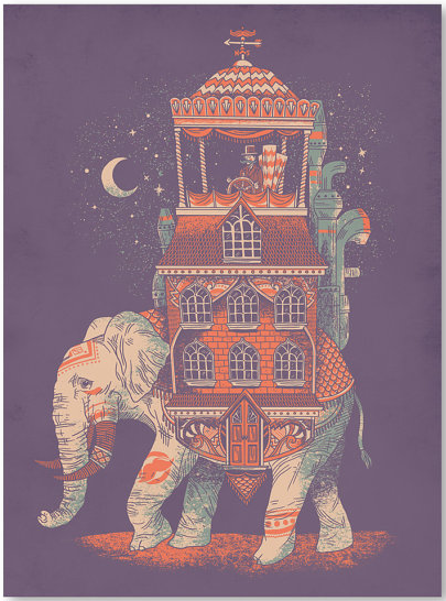 Fuzzy Ink 'Indian Elephant' Print Available