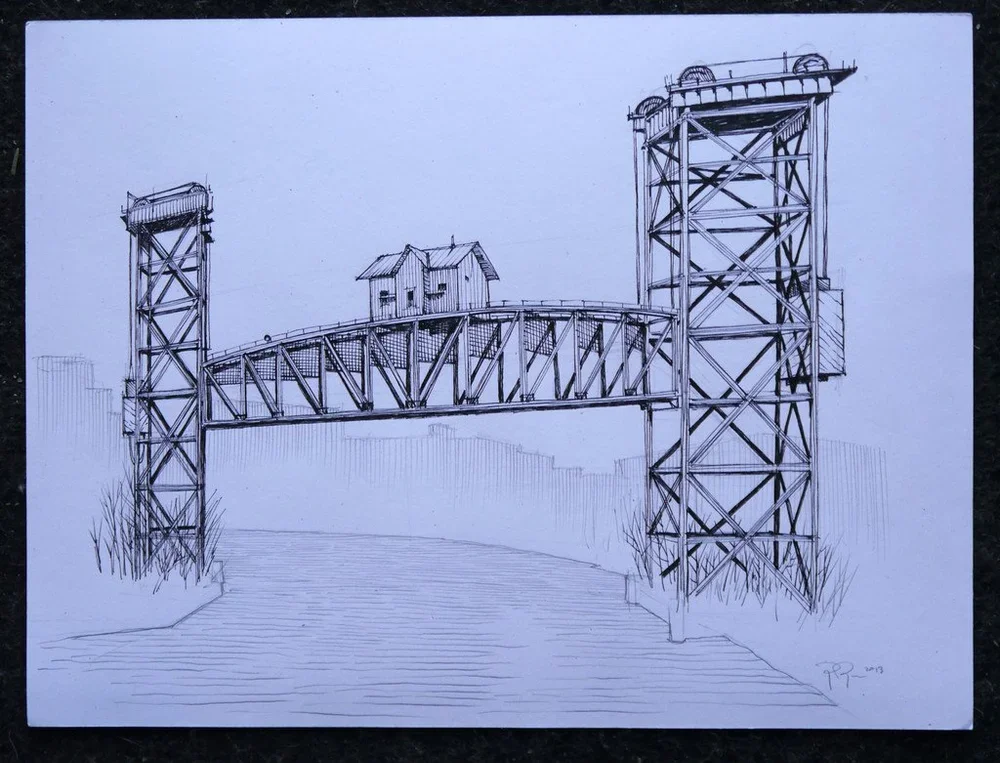 Jay Ryan 'Midwest Amtrak Bridge' Original Available