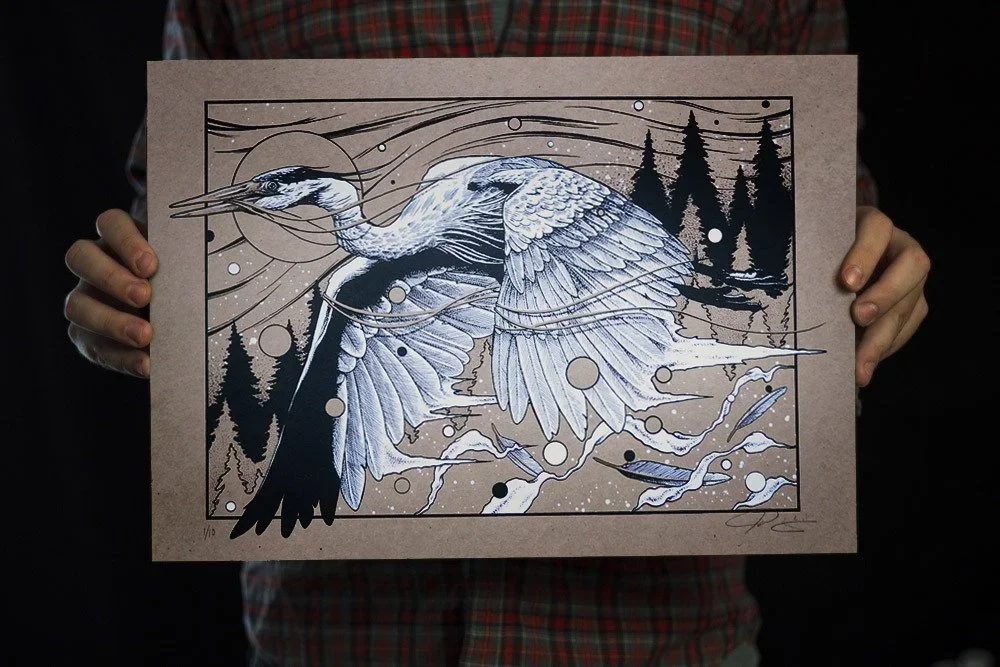 Blackgraph 'Ardea Herodias' Print Available