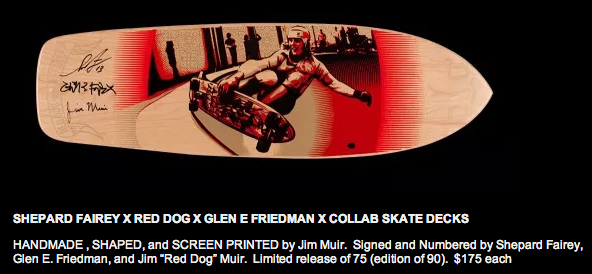 Shep F, Glen E and Red Dog Collab Skate Decks Release Details