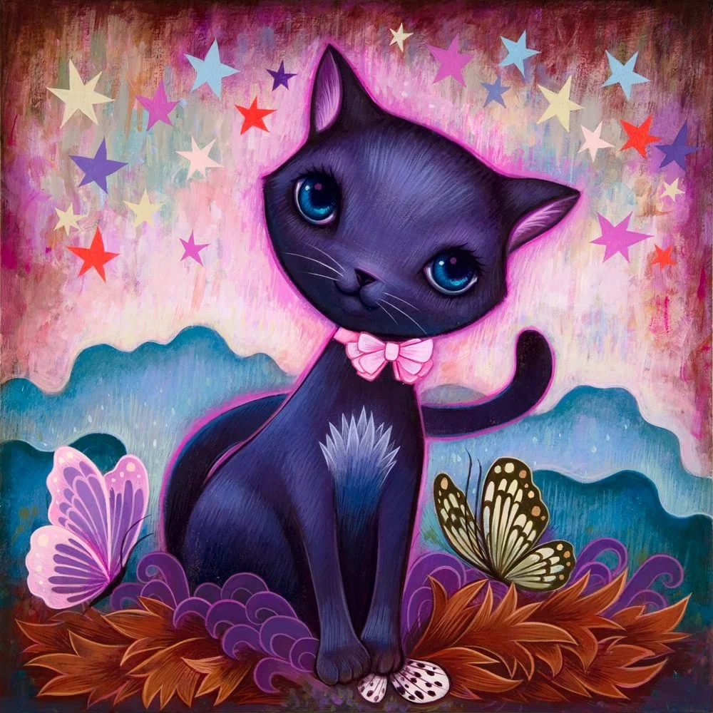 Jeremiah Ketner 'Black Kitty' Print Available