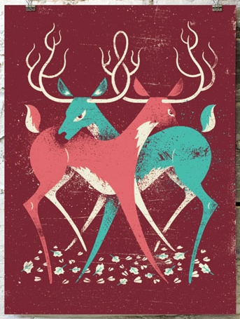 Doe-Eyed 'Deer Fight' Print Available