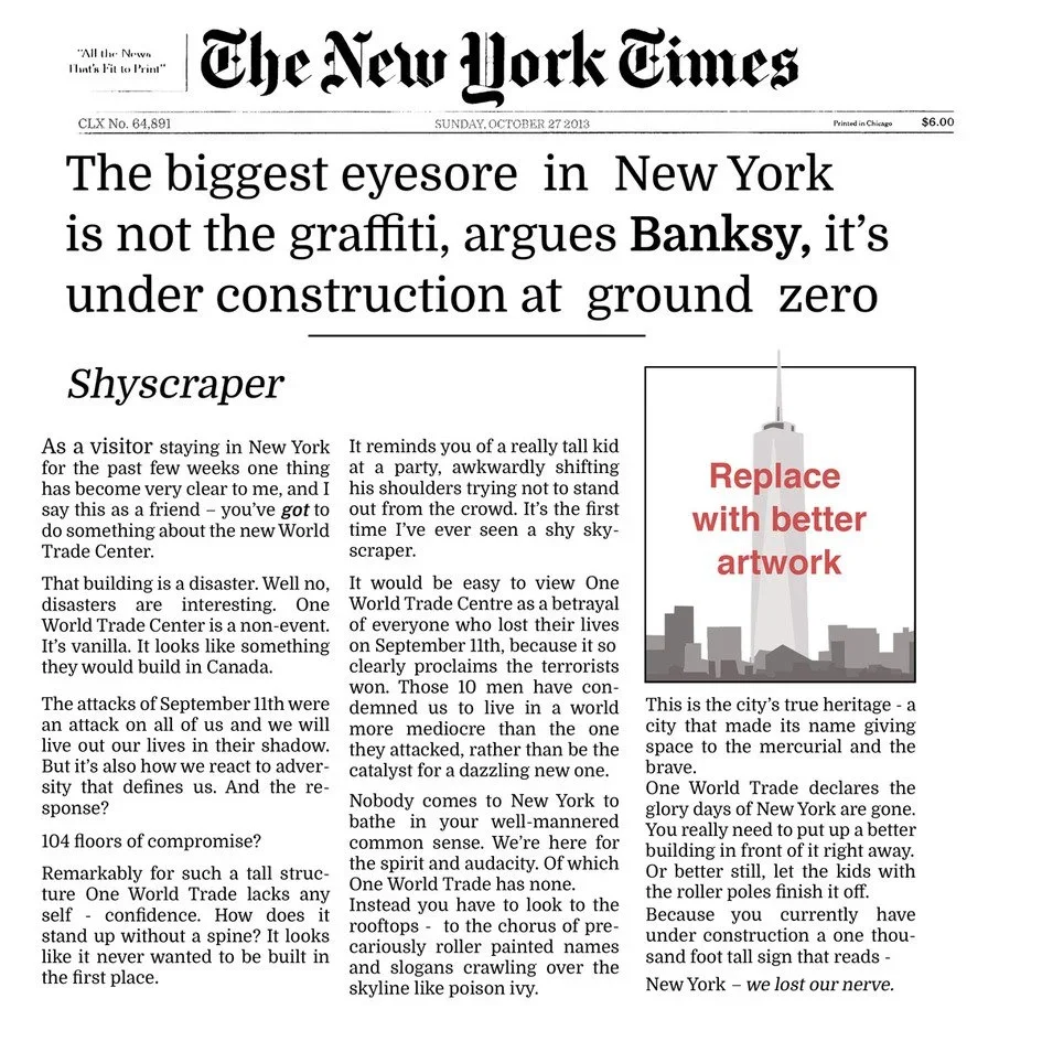 Banksy 'This Site Contains Blocked Messages' Graffiti Found Plus Letter To New York Times