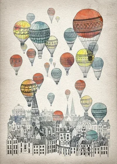 David Fleck 'Voyages Over Edinburgh' Print Available