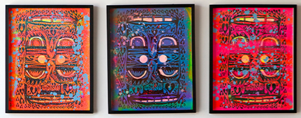 Phil Frost 'Untitled' Orange, Blue + Pink Prints Available