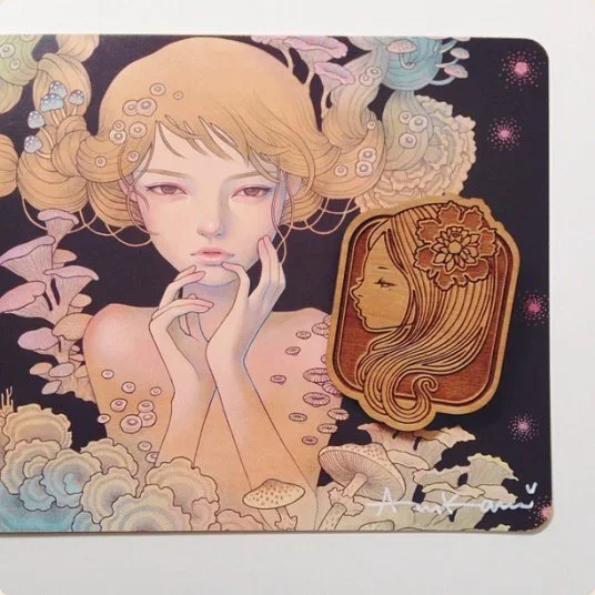 Audrey Kawasaki 'Offering' Postcard + Brooch Release Details