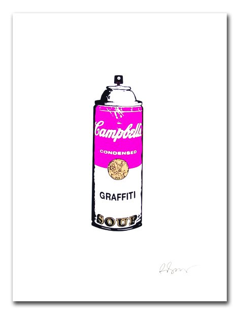 Rene Gagnon 'Campbells Graffiti Soup' Hot Pink Print Available