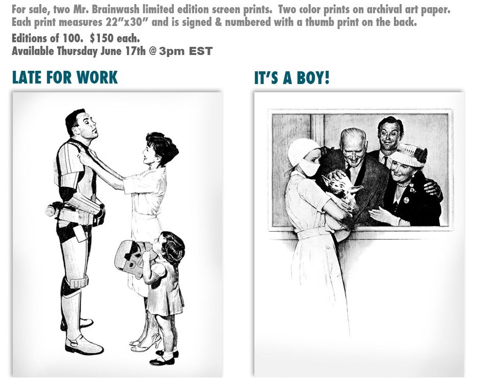 Mr Brainwash 'Late For Work + It's A Boy' Print Release Details