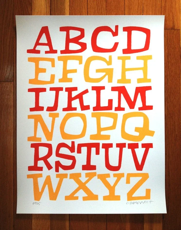 Cyrus Highsmith 'Red &amp; Orange Alphabet' Print Available