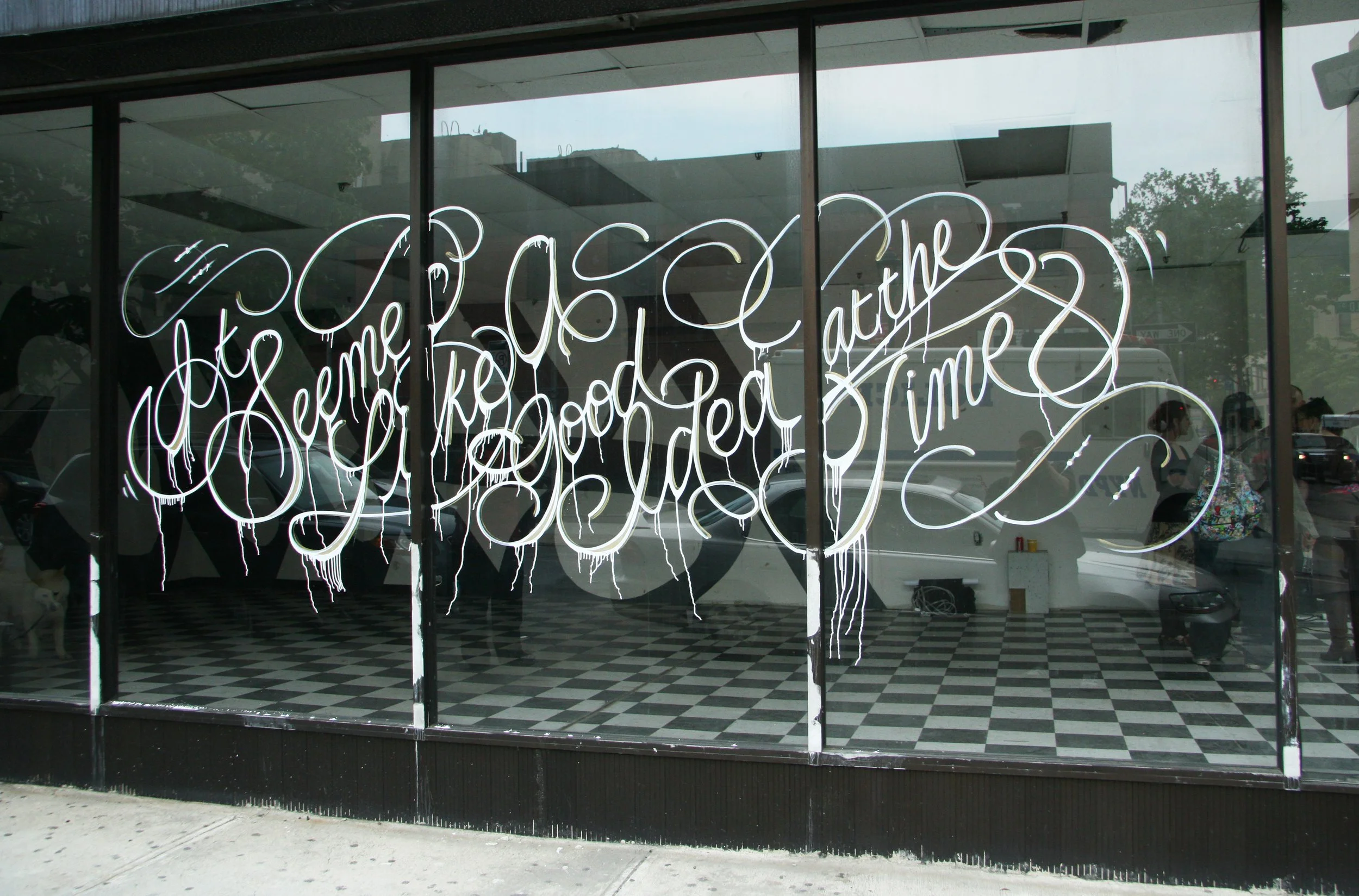 Faust's Brazen Piece On Glass Windows In New York City