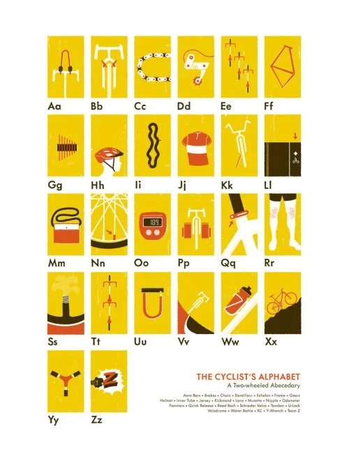 Seth Neilson 'The Cyclist Alphabet' Print Available