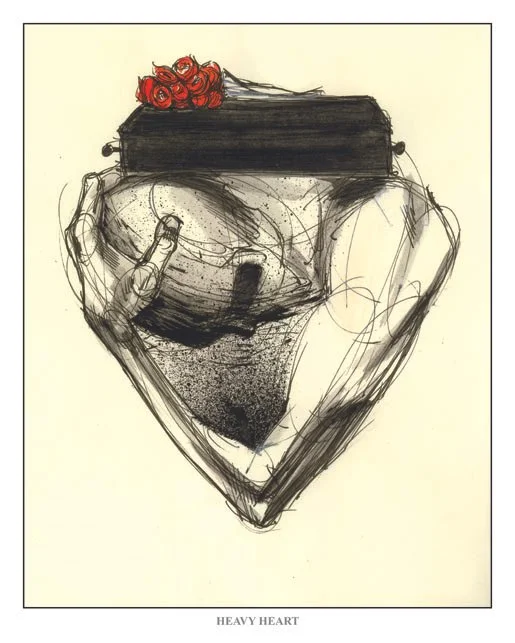 Derek Hess 'Heavy Heart' Print Available