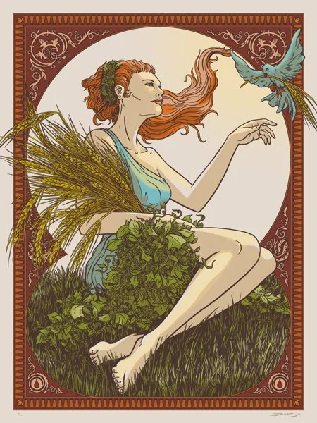 James Flames 'Goddess Of Beer &amp; Hops' Print Available