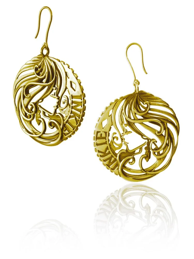Inkie Gold 'Ink Noveau' Medallion Earrings