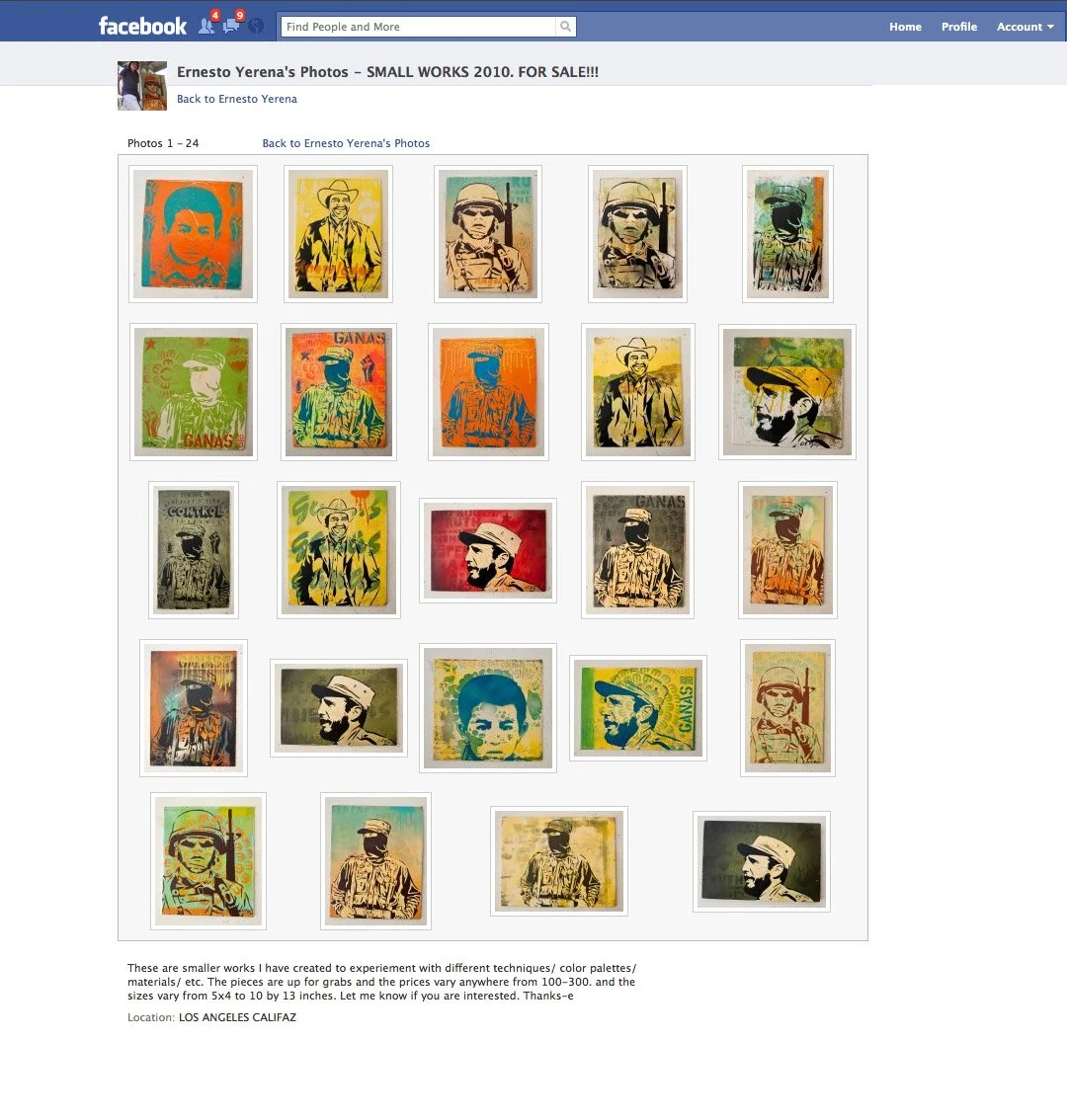 Ernesto Yerena Originals Facebook Sale