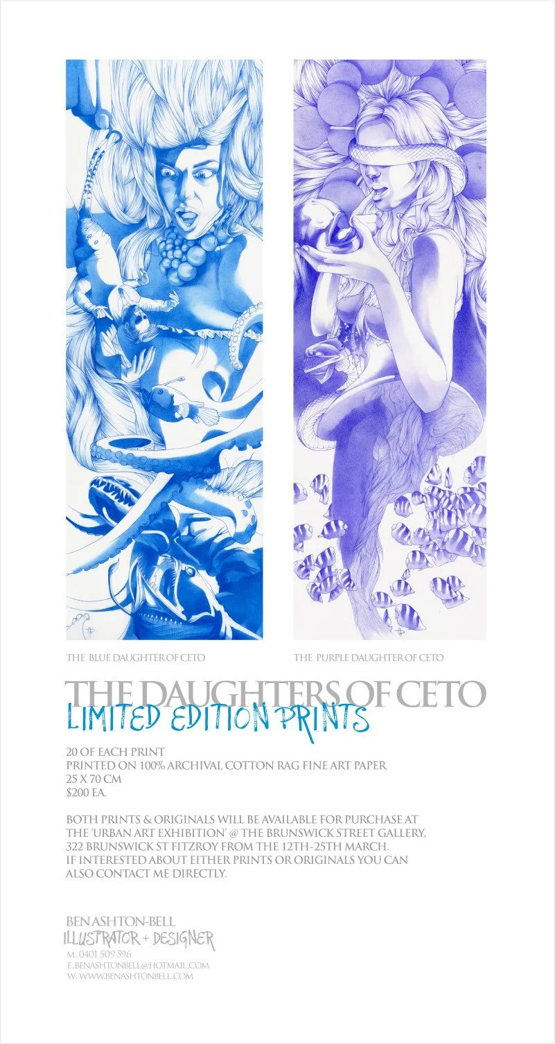 Ben Ashton-Bell 'The Daughters Of Ceto' Prints Available