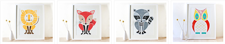 Sass And Peril 'Lion', 'Fox', 'Raccoon' + 'Owl' Prints Available