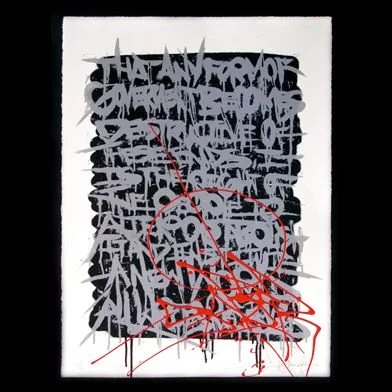Saber One 'Declaration' Silver + Red Prints Available