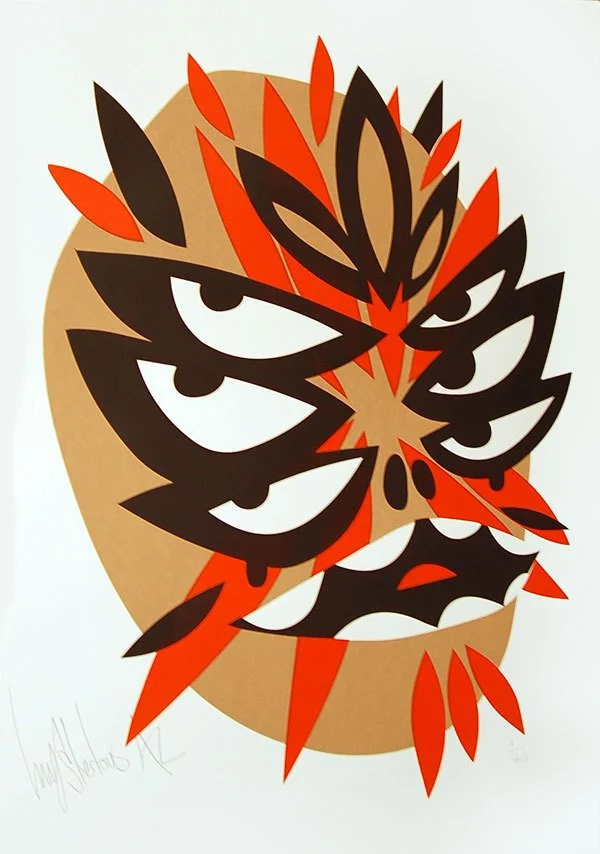 Mysterious Al 'Salboan Warrior Mask 5' Print Available