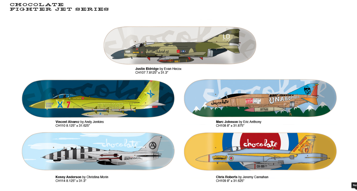 Evan Hecox 'Jet Fighter' Chocolate Skate Deck Available