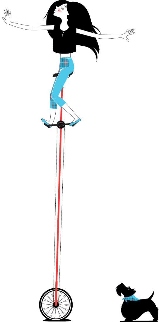 Andrea Horne 'Tall Unicycle' Print Available