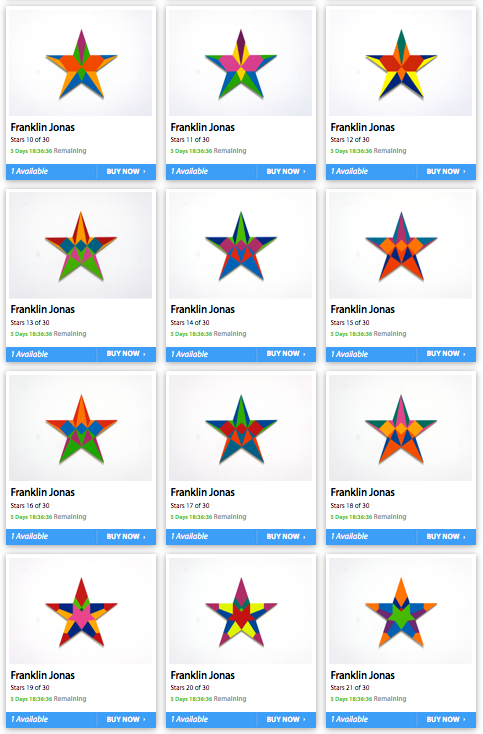 Franklin Jonas Steel Laser Cut 'Stars' Available