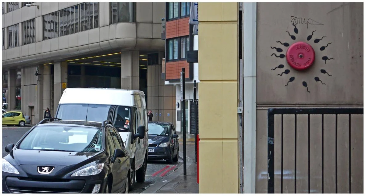NEW Banksy 'Sperm Alarm' Graffiti