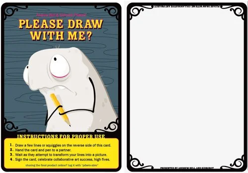 Andrew Bell + KidRobot 'Please Draw With Me?' Event Flyer