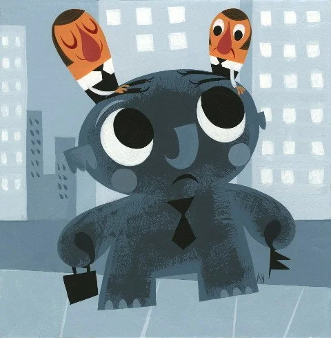 Amanda Visell 'Elephant Businessman' Original Available