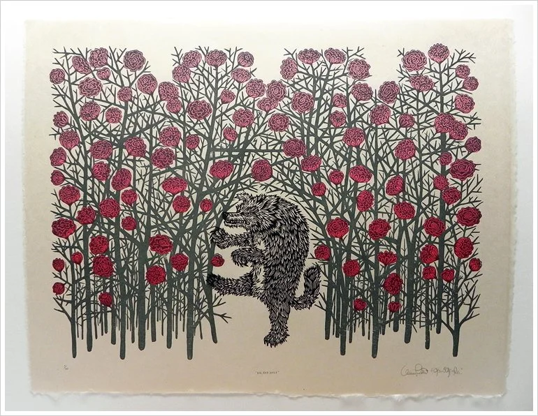 Tugboat 'Big Bad Wolf' Wood Cut Print Available