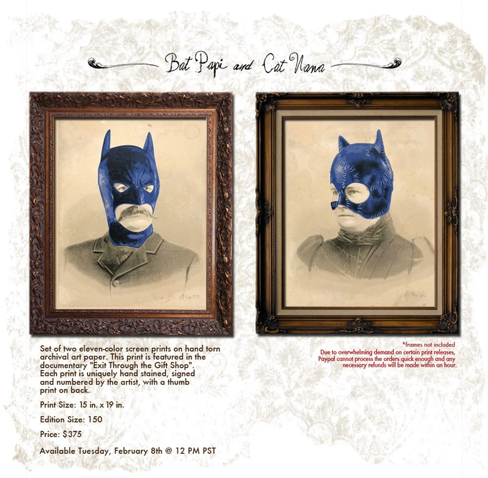 Mr Brainwash 'Bat Papi + Cat Nana' Prints Release Details