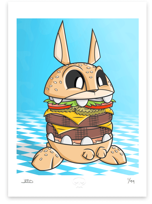 Joe Ledbetter 'Burger Bunny' Print Available