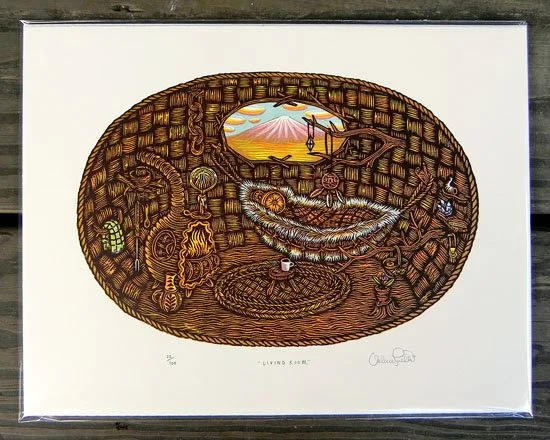 Tugboat 'Living Room' Woodcut Print Available