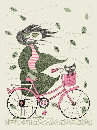 Methane Studios Mark Devitt 'Fall Hipster Bike Girl' Print Available