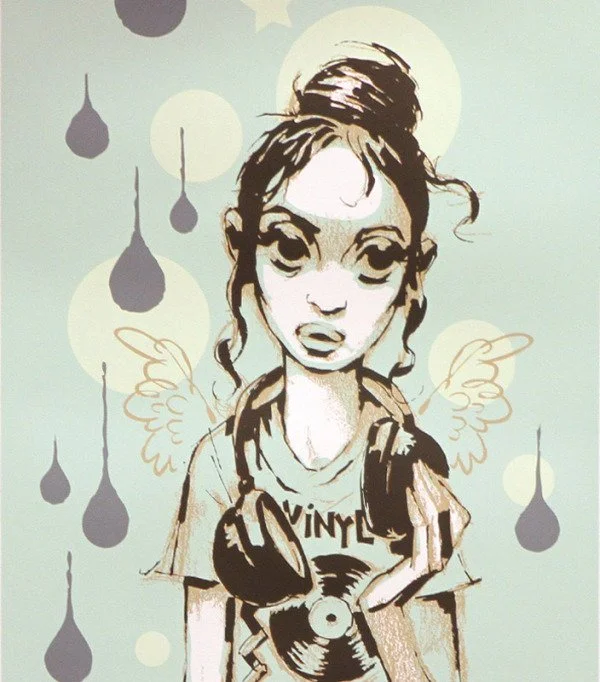 Glenn Barr 'Vinyl Girl' Print Available