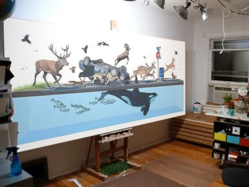 Josh Keyes 'Stampede' Studio SNEAK PEEK