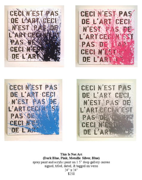 Armando Chainsawhands 'This Is Not Art' Canvases Available