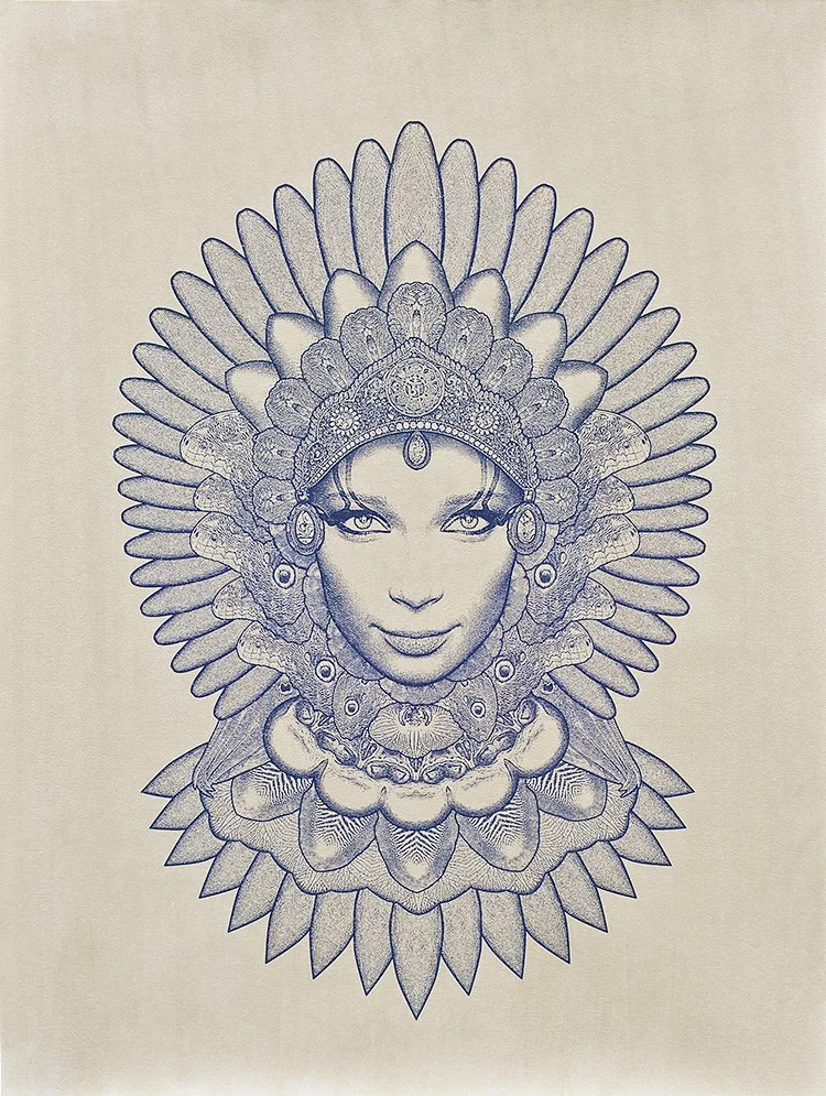 Dave Hunter 'Lemurian Goddess' Key Plate Mono Print Available