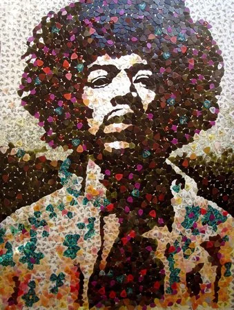 Ed Chapman 'Jimi Hendrix' Guitar Pick Mosaic Portrait