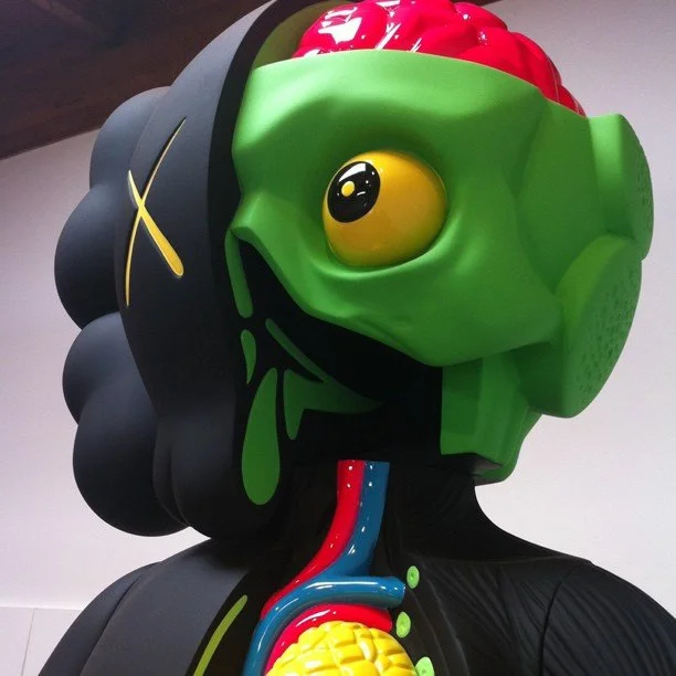 KAWS 'Dissected Companion' Sculpture Close Up At Honor Fraser