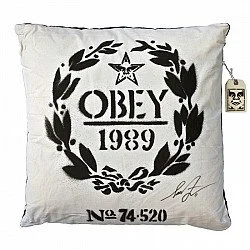 Obey 'Flour Sack' Signed + Unsigned Pillow Available NOW