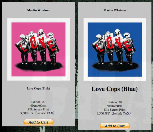 Martin Whatson 'Love Cops' Prints Available