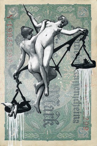 Penny 'Hanging In The Balance' Green + Blue Prints Available