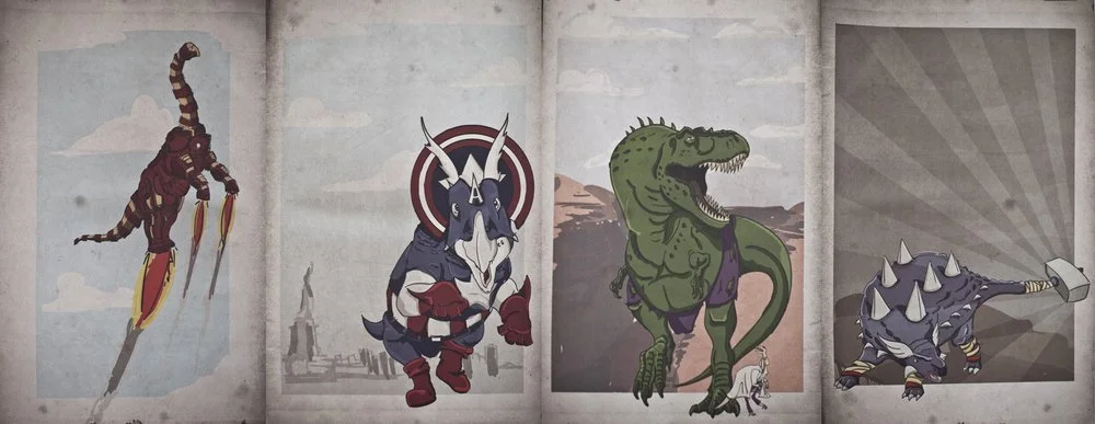 David Resto 'Super Hero Dinosaurs' Print Sets Available